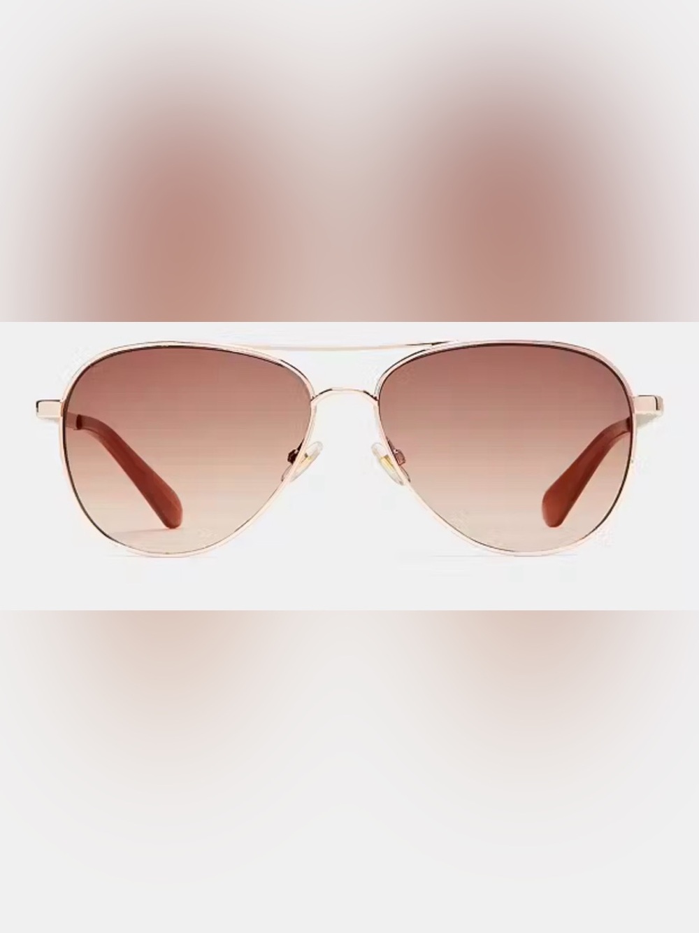 NIB-Kate Spade Varese Aviator Sunglasses in Rose Gold with Gradient Brown Lenses